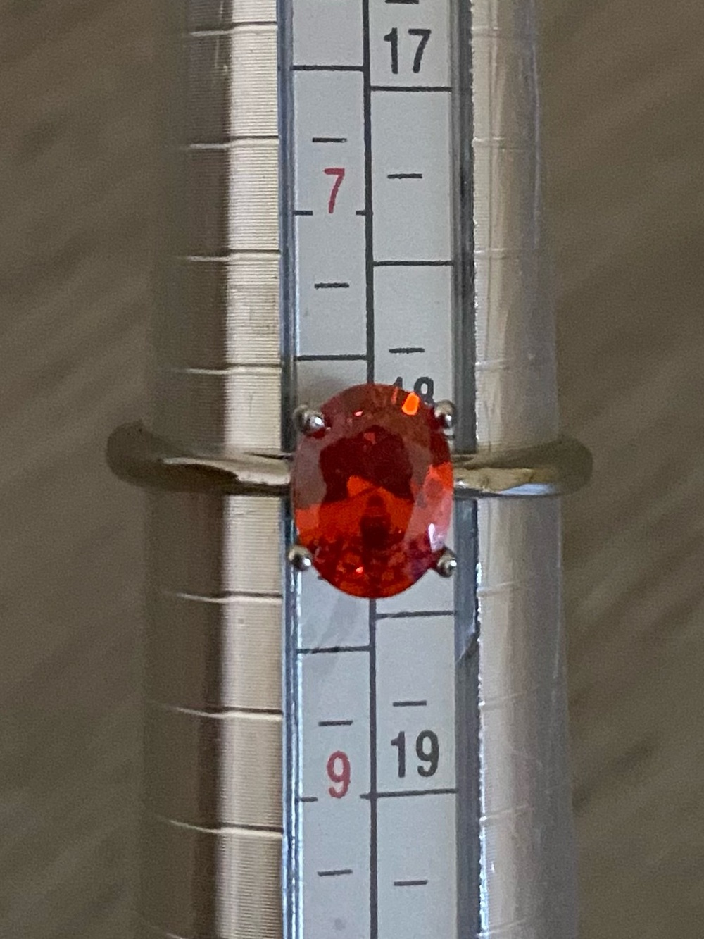 Gorgeous Oval Ring - Orange/Red Stone